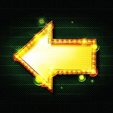 Retro Lightbox in Arrow Shape Stock Illustration