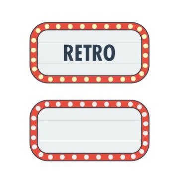 Retro lightbox billboard. Banner light box. Cinema signboard Stock Illustration