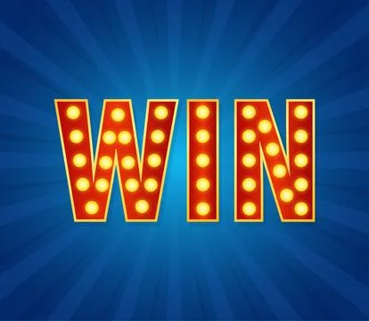 Retro lightbox with winner light on red background. Win prize. Celebration 스톡 일러스트