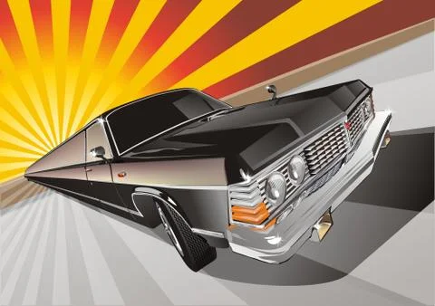 Retro limousine Stock Illustration