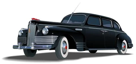 Retro limousine Stock Illustration
