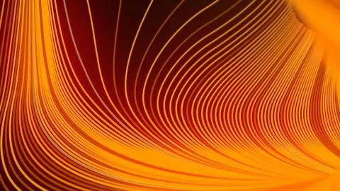 Retro line art pattern with wave band colored lines. 3d rendering illustration イラスト素材