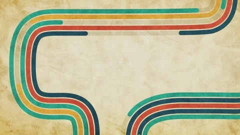 Retro lines background with a vintage texture and colorful design elements. Stock Footage 347877029