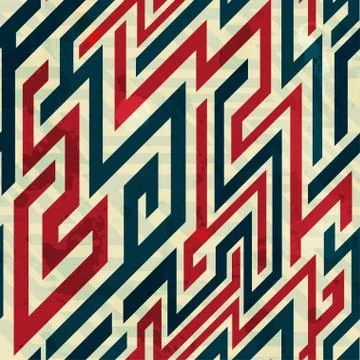 Retro lines seamless pattern with grunge effect Illustrazione stock