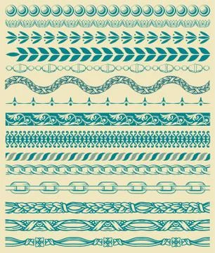Retro lines set. Vector Stock Illustration