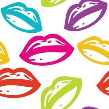 Retro lipstick traces set Stock Illustration