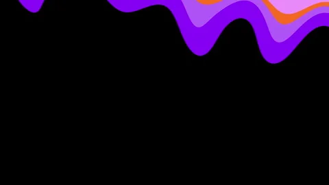 Retro Liquid Lines Orange And Purple Transition With Alpha Channel Stock Footage 252266006