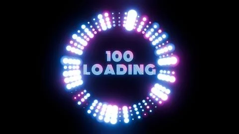 Retro Loading Animation: Futuristic Progress Circle with Vibrant Neon Colors Stock Illustration