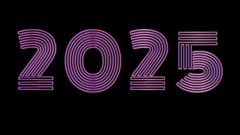 Retro Loading Animation with Neon Typography for 2025: Dynamic Visual Progres 스톡 일러스트