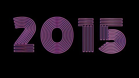 Retro Loading Animation with Neon Typography for 2015: Dynamic Visual Progres Stock Illustration