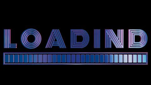 Retro Loading Animation: Vibrant Progress Bar with Neon Typography Stock Illustration
