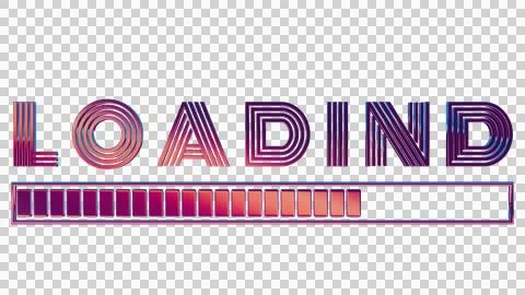 Retro Loading Animation: Vibrant Progress Bar with Neon Typography Stock Illustration