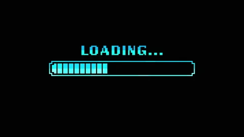 Retro loading bar animation isolated on a black background Stock Footage 151917368