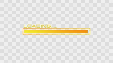 Retro loading bar, yellow and orange loading animation with alpha channel Stock Footage 154944036