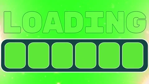 Retro Loading Progress Bar with Block Fill Segment Animation on Green Screen Stock Footage 336661368