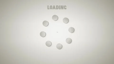 Retro loading spinner with embossed gradient circles rotating around a pulsing Stock Footage 341698763