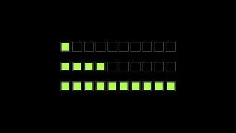 Retro loading squares on black background overlay 4K 스톡 동영상 337062387