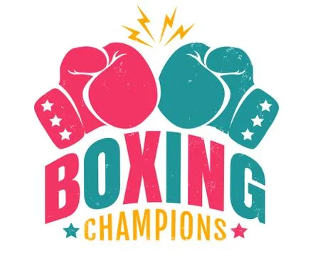 Retro logo for a boxing Stock Illustration