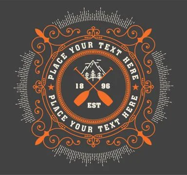 Retro logo with burst element Stock Illustration