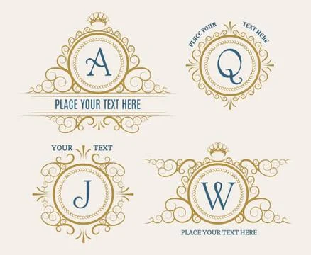 Retro Logo Set Stock Illustration