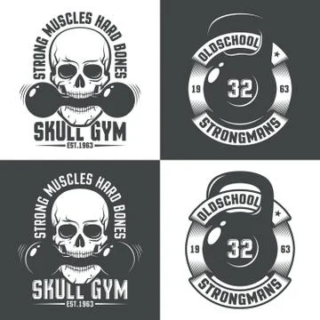 Retro logos for gym Stock Illustration