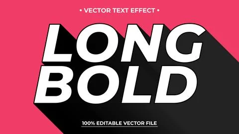 Retro Long Shadow Editable Text Effect Stock Illustration