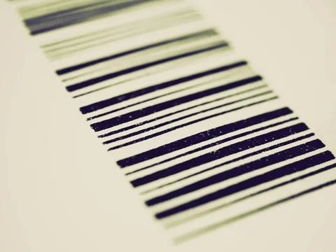 Retro look Bar code Vintage looking Detail of a bar code for product ident... 写真素材