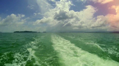 Retro look boat ride Stock Footage 34209538