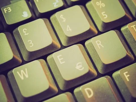 Retro look computer keyboard Stock Photos