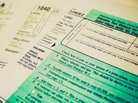 Retro look Tax forms Stock Photos