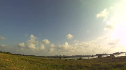 Retro look time lapse by the lake. Stock Footage 43373734