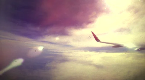 Retro look view from aeroplane Stock Footage 40019705
