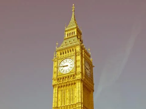 Retro looking big ben Stock Photos