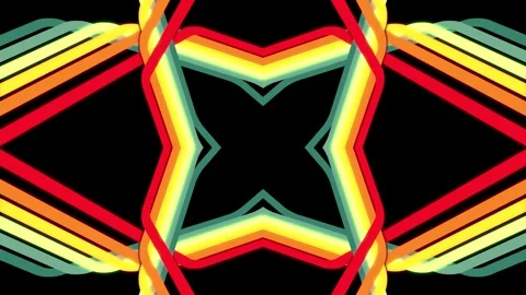 Retro loop able animation with lines in vintage color palette change Stock Footage 325680929