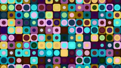 Retro loopable abstract background, vibrant, playful pattern of colorful Stockbeeldmateriaal 344920770