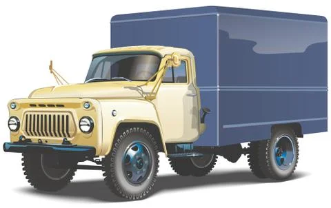 Retro lorry isolated Stock Illustration