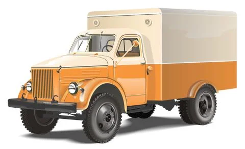 Retro lorry isolated Stock Illustration