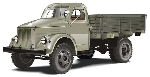 Retro lorry isolated Illustrazione stock