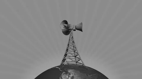 Retro loudspeakers tower loop Stock Footage 37560814