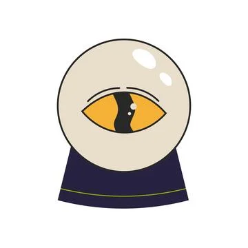 Retro magic ball, fortune telling. Isolated on white vector Stock Illustration