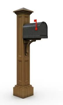 Retro  mailbox isolated on white background Stock Illustration