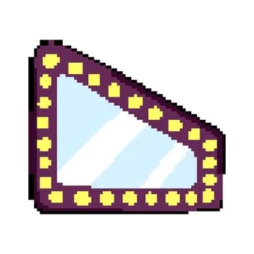 Retro makeup mirror frame pixel art vector illustration Stock-Illustration