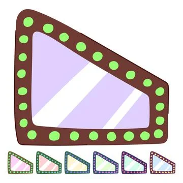Retro makeup mirror frame vector cartoon graphic Illustrazione stock