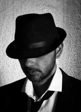 Retro man with the hat Stock Photos