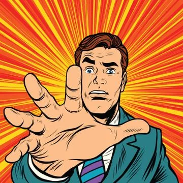 Retro man missing a hand Stock Illustration
