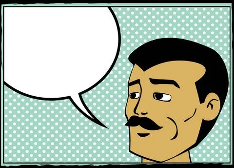 Retro man with speech bubble Pop art retro man with speech bubble, comics ... Stock Photos