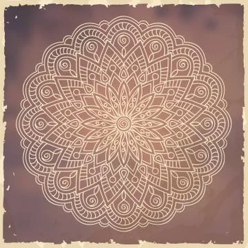 Retro mandala Stock Illustration
