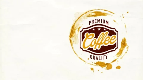 Retro mark idea for famous coffee drink with gourmet cappuccino taste with damp Stock Footage 130928422