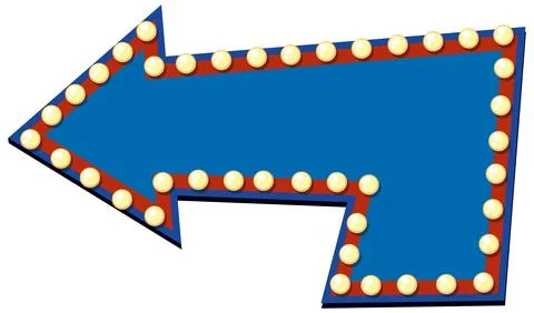 Retro Marquee Arrow with Light Bulbs Stock Illustration