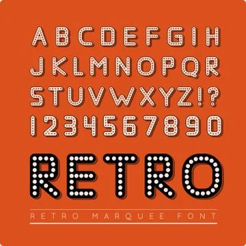 Retro marquee font Illustrazione stock